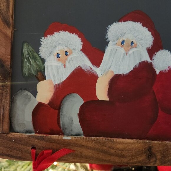 Vintage Handmade‎ Santa Advent Calendar countdown Wood Hand Paint - Picture 6 of 9